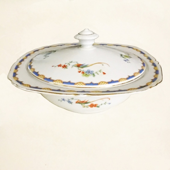 ANTIQUE PORCELAIN SERVING DISH - Picture 1 of 5